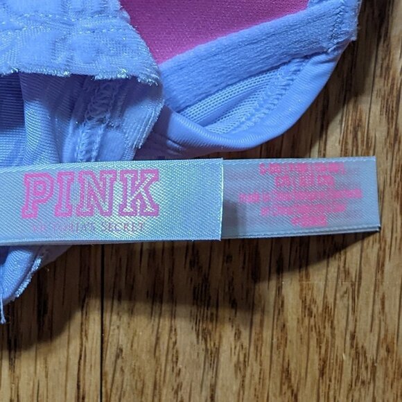 🧡 PINK Victoria's Secret Lightly Lined Bralette Lavender Velour - Picture 3 of 4